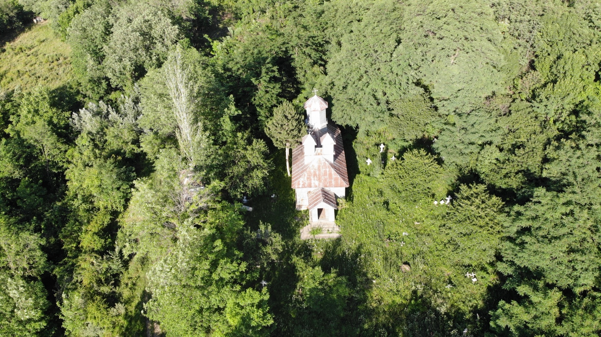 Biserica din Grabicina de Sus, vedere de sus